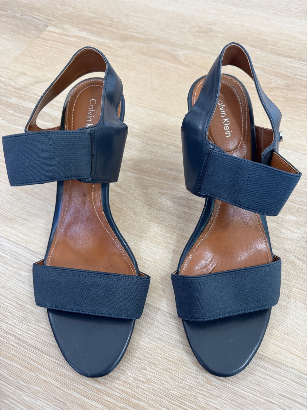 Calvin Klein Navy Elastic Strap Women's Sandals